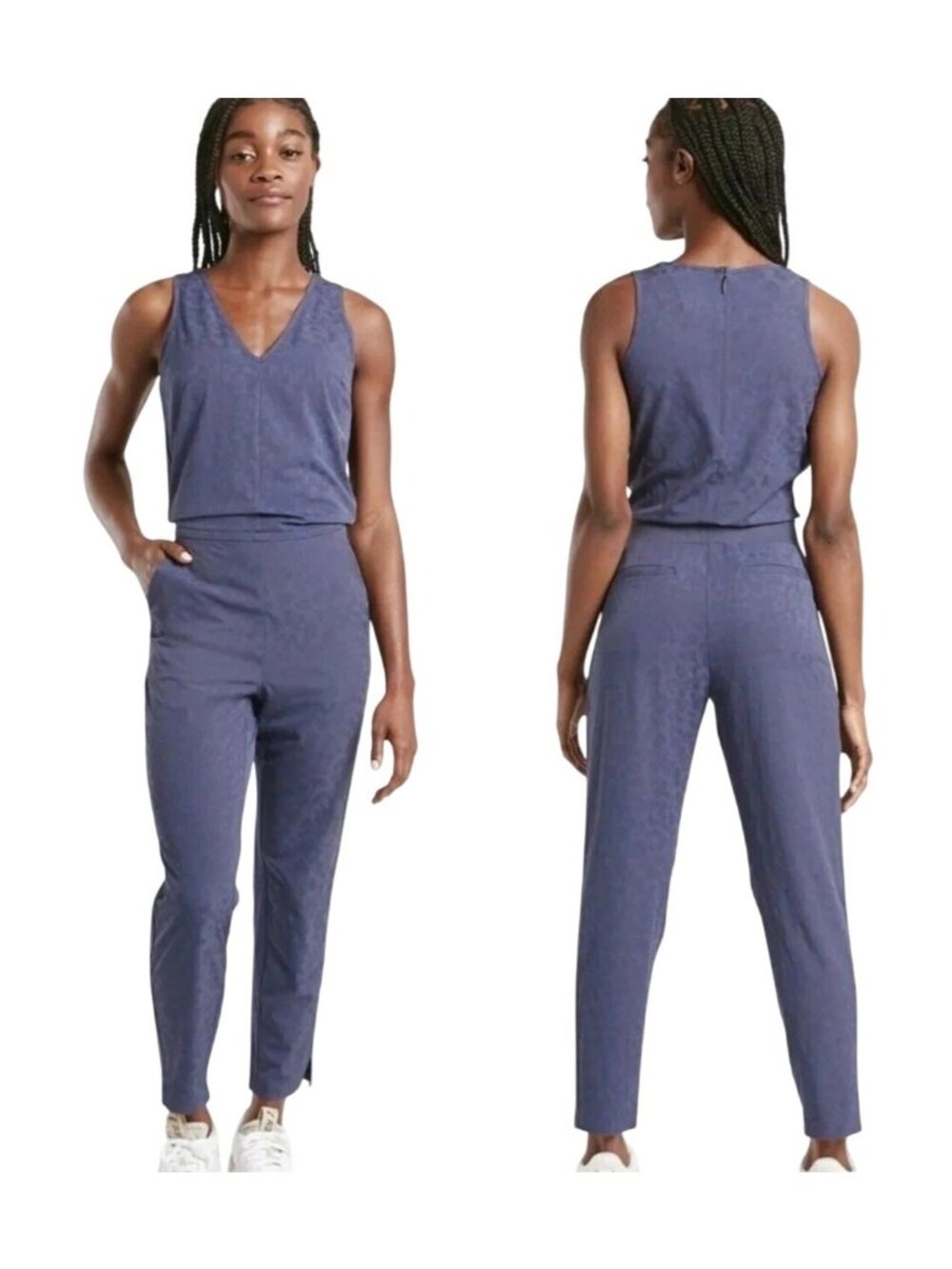 Women's - Athleta Brooklyn Textured Jumpsuit in Medieval Violet, Size 10